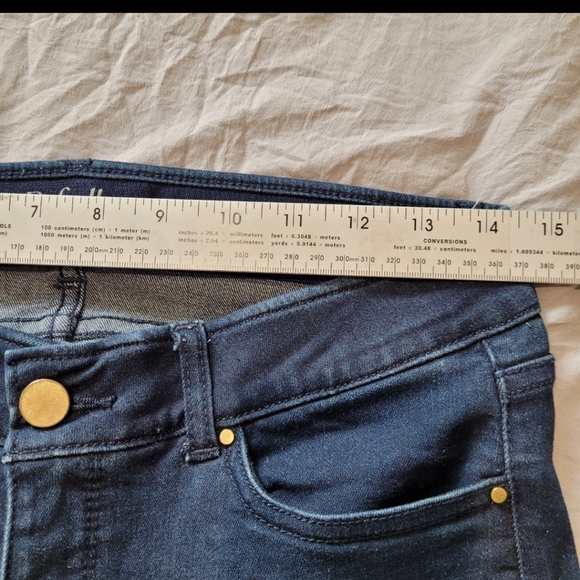 Rafaella Weekend Women SZ 6P Slimming Ribbon Trim cropped dk. Wash - Picture 6 of 6